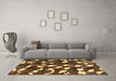Machine Washable Abstract Brown Modern Rug in a Living Room,, wshabs1188brn