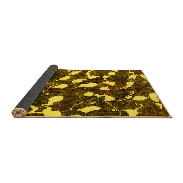 Sideview of Abstract Yellow Modern Rug, abs1188yw
