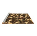 Sideview of Machine Washable Abstract Brown Modern Rug, wshabs1188brn