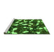 Sideview of Machine Washable Abstract Green Modern Area Rugs, wshabs1188grn