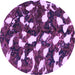 Round Abstract Purple Modern Rug, abs1188pur