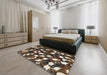 Abstract Bakers Brown Modern Rug in a Bedroom, abs1188