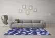 Machine Washable Abstract Blue Modern Rug in a Living Room, wshabs1188blu