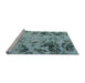 Sideview of Machine Washable Abstract Green Rug, wshabs1189