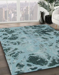 Abstract Green Modern Rug, abs1189