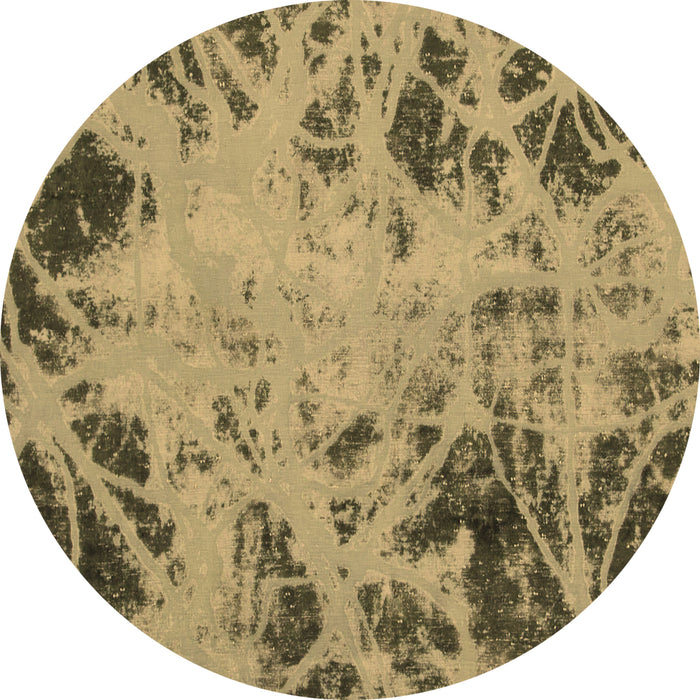 Round Abstract Brown Modern Rug, abs1189brn