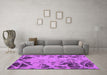 Machine Washable Abstract Pink Modern Rug in a Living Room, wshabs1189pnk