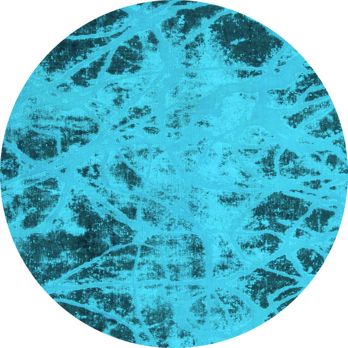 Round Machine Washable Abstract Light Blue Modern Rug, wshabs1189lblu