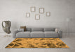 Machine Washable Abstract Orange Modern Area Rugs in a Living Room, wshabs1189org