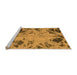 Sideview of Machine Washable Abstract Orange Modern Area Rugs, wshabs1189org