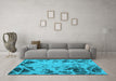 Machine Washable Abstract Light Blue Modern Rug in a Living Room, wshabs1189lblu