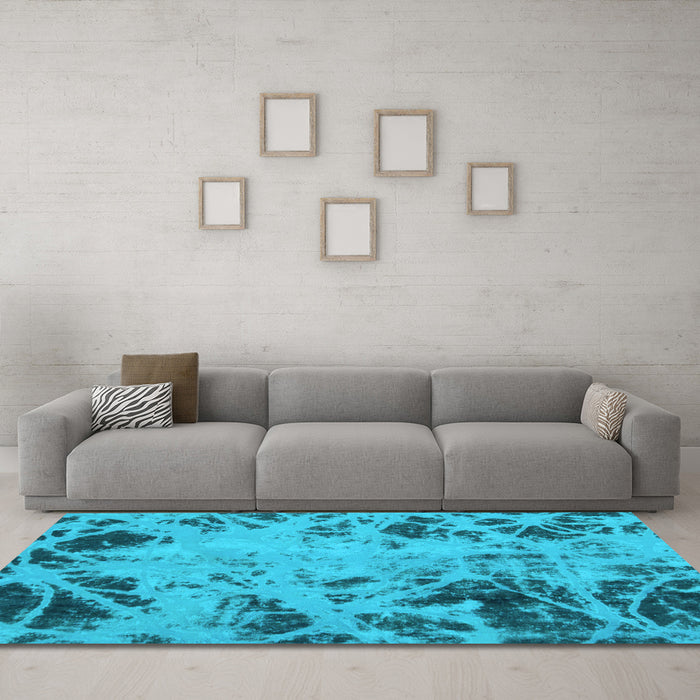 Machine Washable Abstract Light Blue Modern Rug in a Living Room, wshabs1189lblu
