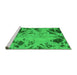 Sideview of Machine Washable Abstract Green Modern Area Rugs, wshabs1189grn