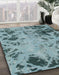 Machine Washable Abstract Green Rug in a Family Room, wshabs1189