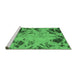 Sideview of Machine Washable Abstract Emerald Green Modern Area Rugs, wshabs1189emgrn