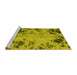 Sideview of Machine Washable Abstract Yellow Modern Rug, wshabs1189yw
