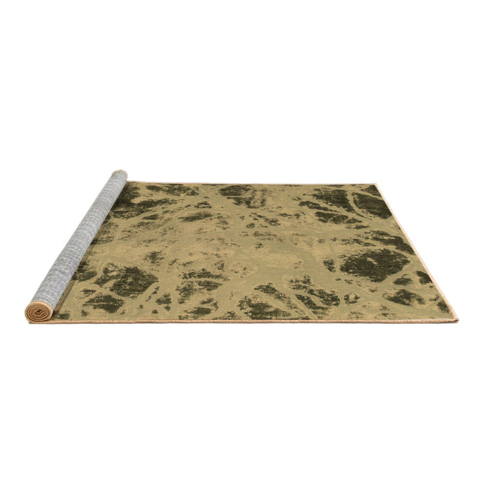 Sideview of Machine Washable Abstract Brown Modern Rug, wshabs1189brn