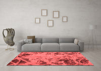 Machine Washable Abstract Red Modern Rug, wshabs1189red