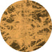 Round Abstract Orange Modern Rug, abs1189org