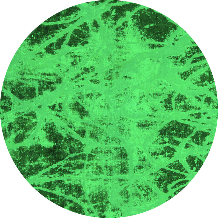 Round Abstract Green Modern Rug, abs1189grn