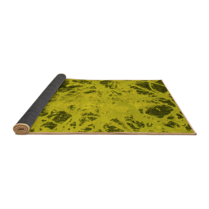 Sideview of Abstract Yellow Modern Rug, abs1189yw