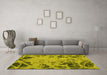 Machine Washable Abstract Yellow Modern Rug in a Living Room, wshabs1189yw