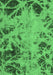 Machine Washable Abstract Emerald Green Modern Area Rugs, wshabs1189emgrn
