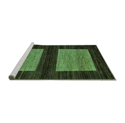 Sideview of Machine Washable Abstract Turquoise Modern Area Rugs, wshabs118turq
