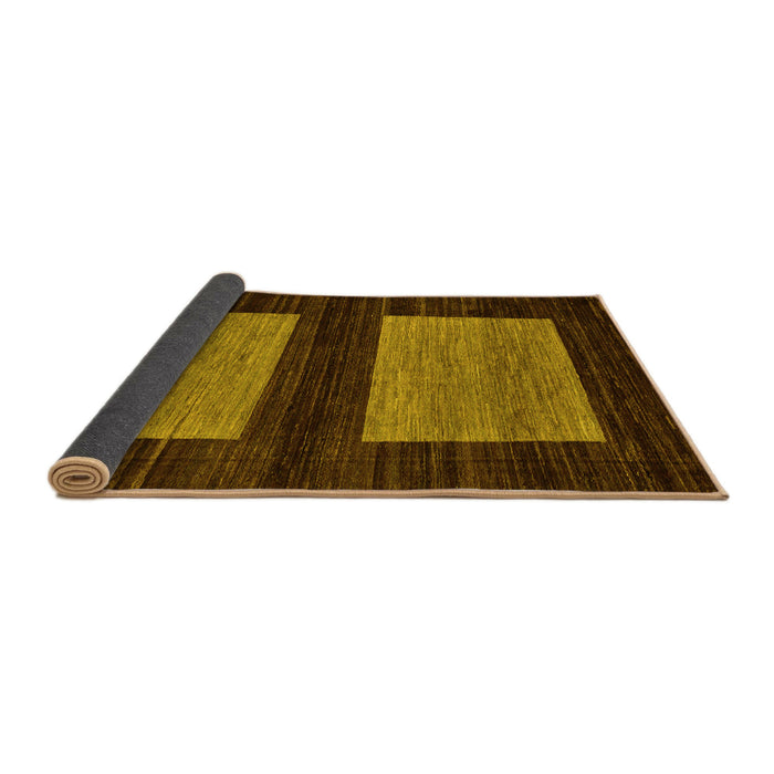 Sideview of Abstract Yellow Modern Rug, abs118yw