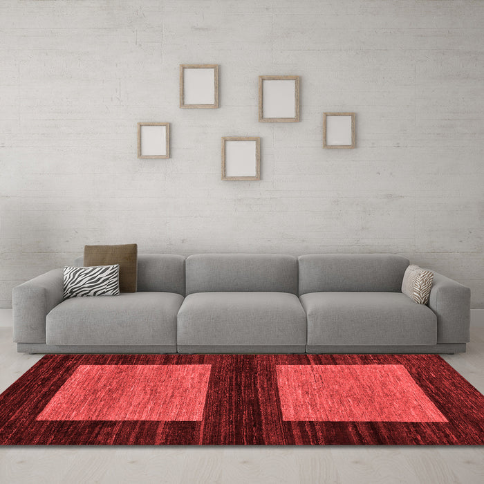 Modern Red Washable Rugs