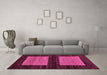 Machine Washable Abstract Pink Modern Rug in a Living Room, wshabs118pnk