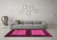 Machine Washable Abstract Pink Modern Rug, wshabs118pnk