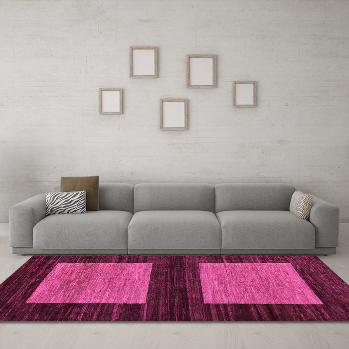 Machine Washable Abstract Pink Modern Rug in a Living Room, wshabs118pnk