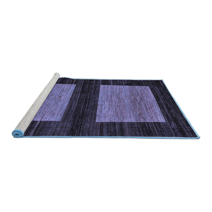 Sideview of Machine Washable Abstract Blue Modern Rug, wshabs118blu