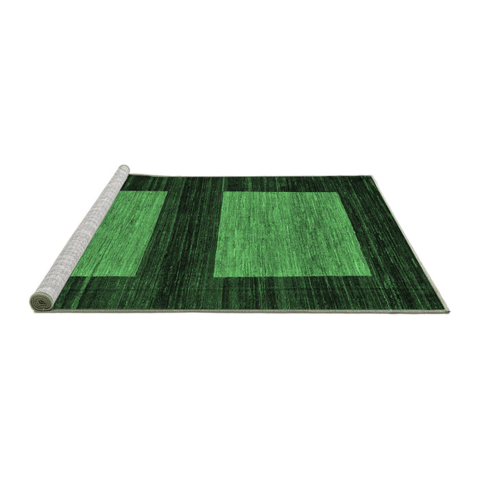 Sideview of Machine Washable Abstract Emerald Green Modern Area Rugs, wshabs118emgrn