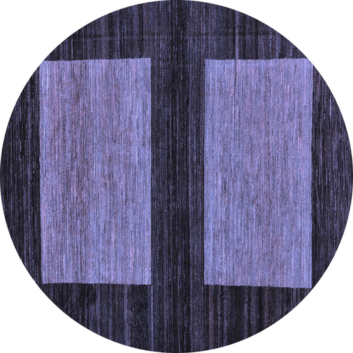 Round Machine Washable Abstract Blue Modern Rug, wshabs118blu