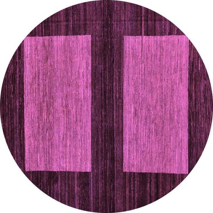 Round Machine Washable Abstract Purple Modern Area Rugs, wshabs118pur