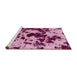 Sideview of Machine Washable Abstract Hot Pink Rug, wshabs1190