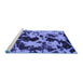 Sideview of Machine Washable Abstract Blue Modern Rug, wshabs1190blu