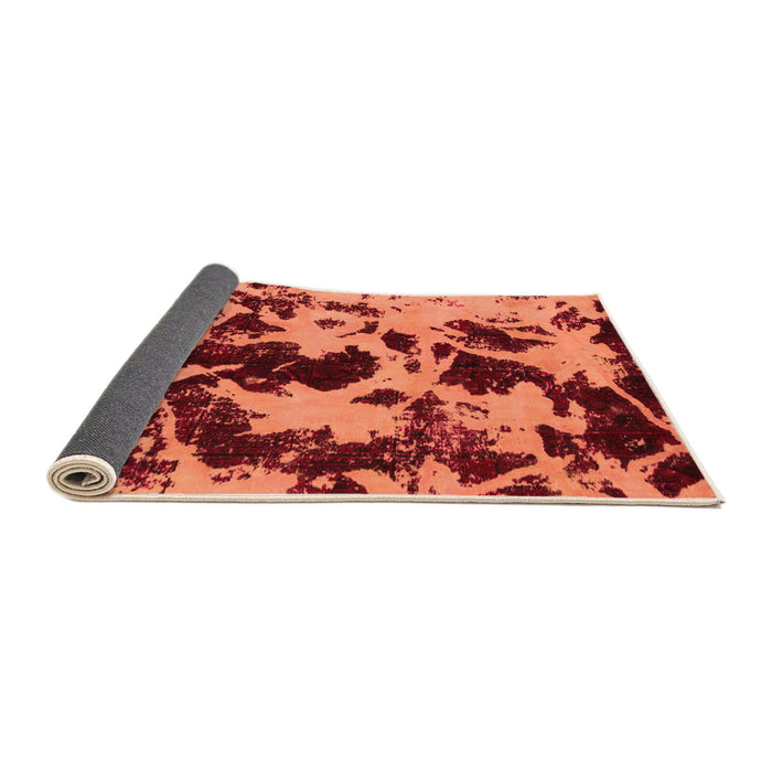 Sideview of Abstract Orange Modern Rug, abs1190org
