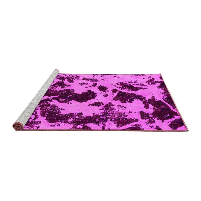 Sideview of Machine Washable Abstract Pink Modern Rug, wshabs1190pnk