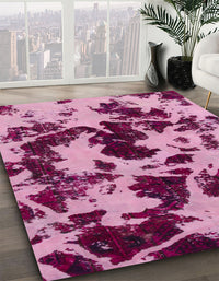 Abstract Hot Pink Modern Rug, abs1190