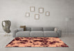 Machine Washable Abstract Brown Modern Rug in a Living Room,, wshabs1190brn