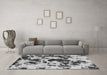 Machine Washable Abstract Gray Modern Rug in a Living Room,, wshabs1190gry