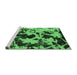 Sideview of Machine Washable Abstract Emerald Green Modern Area Rugs, wshabs1190emgrn