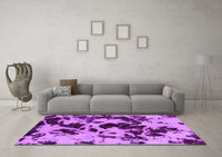 Machine Washable Abstract Purple Modern Rug, wshabs1190pur