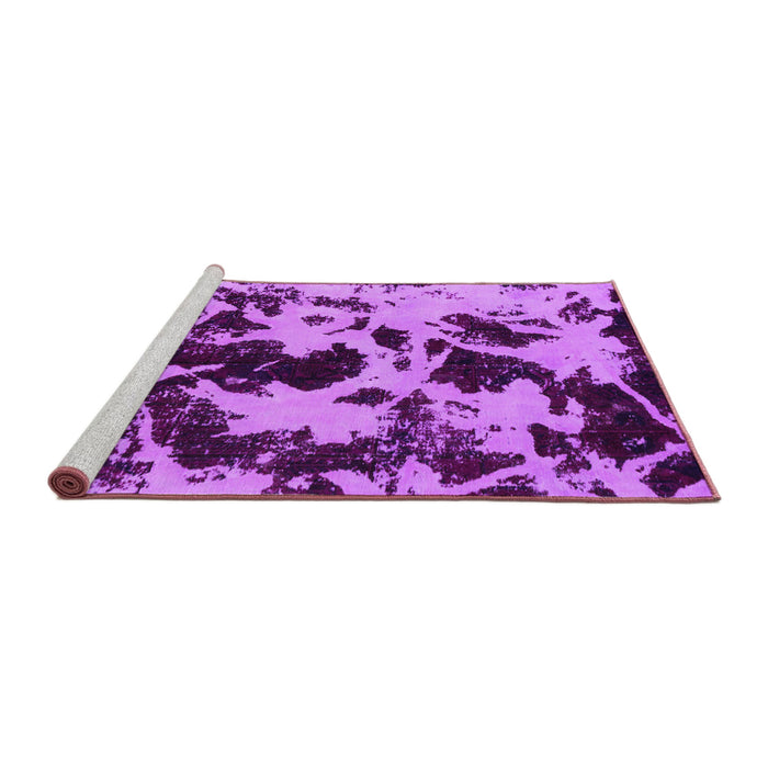 Sideview of Machine Washable Abstract Purple Modern Area Rugs, wshabs1190pur