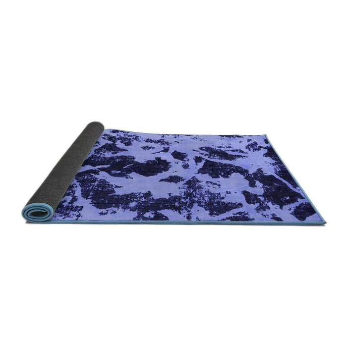 Sideview of Abstract Blue Modern Rug, abs1190blu