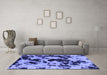 Machine Washable Abstract Blue Modern Rug in a Living Room, wshabs1190blu