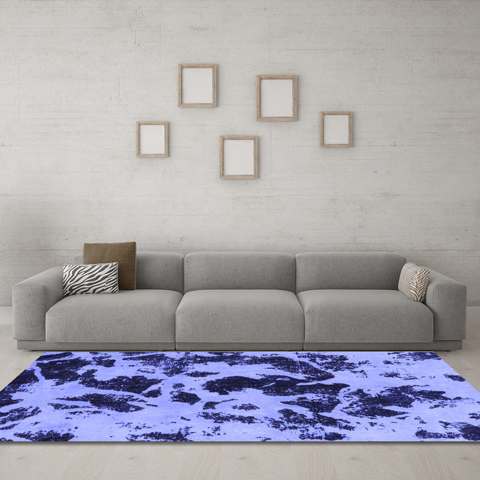 Machine Washable Abstract Blue Modern Rug in a Living Room, wshabs1190blu